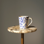 Ceramic Mug with Blue Floral Print - The Golden Theory