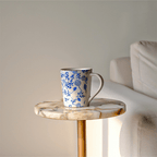 Ceramic Mug with Blue Floral Print - The Golden Theory