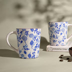 Ceramic Mug with Blue Floral Print - The Golden Theory