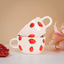Ceramic Mugs with Hand-Painted Strawberry Design - The Golden Theory