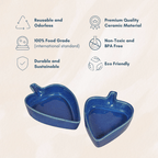 Ceramic Snack Dish in Glossy Blue Finish | Set of 2 - The Golden Theory