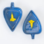 Ceramic Snack Dish in Glossy Blue Finish | Set of 2 - The Golden Theory