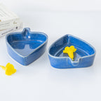 Ceramic Snack Dish in Glossy Blue Finish | Set of 2 - The Golden Theory
