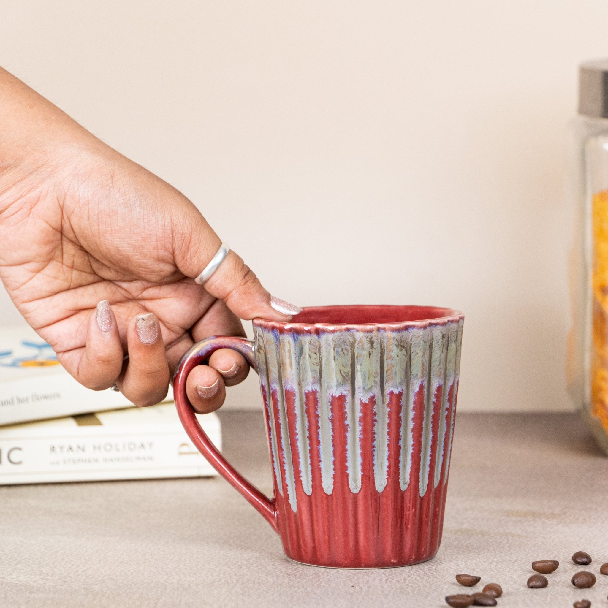 Chai pe Charcha Red Stoneware Mug Secondary image