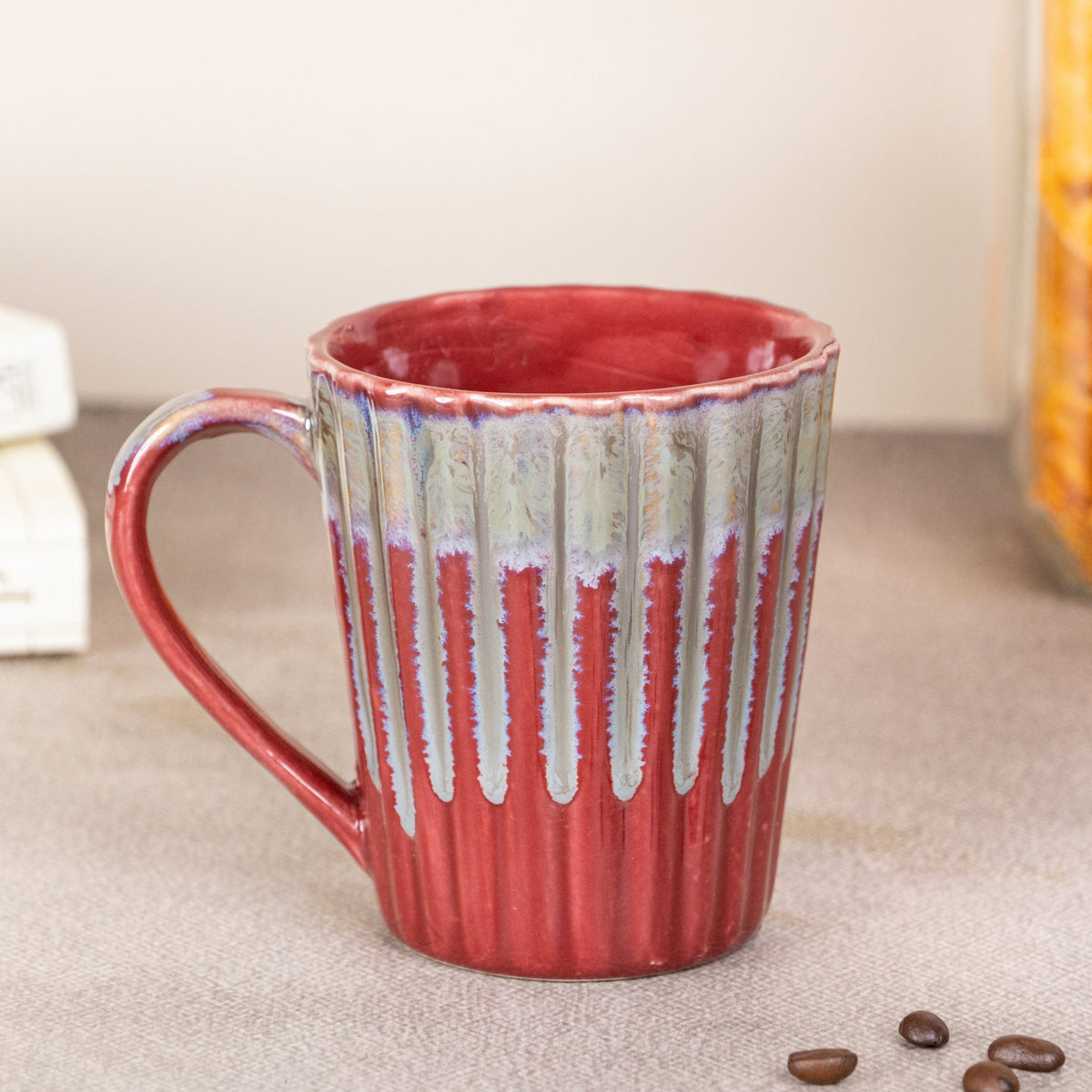 Chai pe Charcha Red Stoneware Mug - The Golden Theory Main image