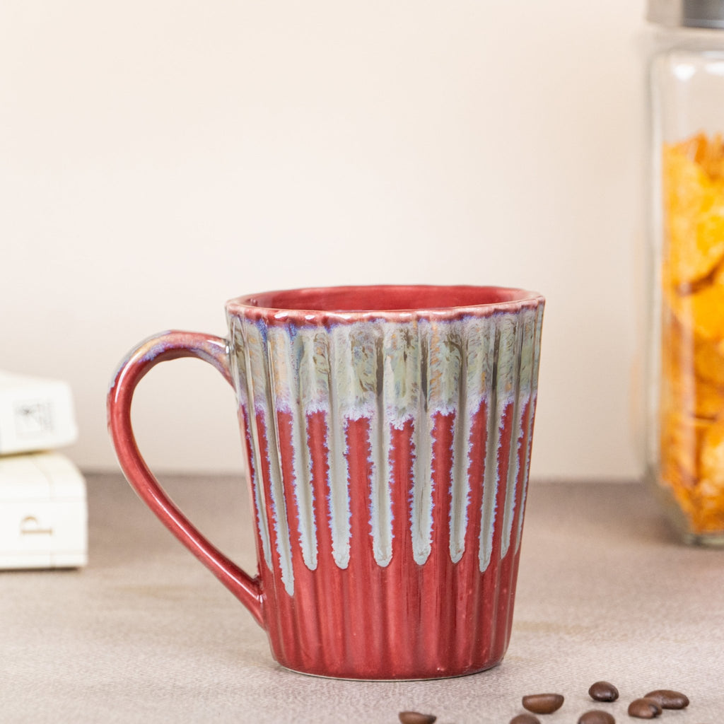 Chai pe Charcha Red Stoneware Mug - The Golden Theory