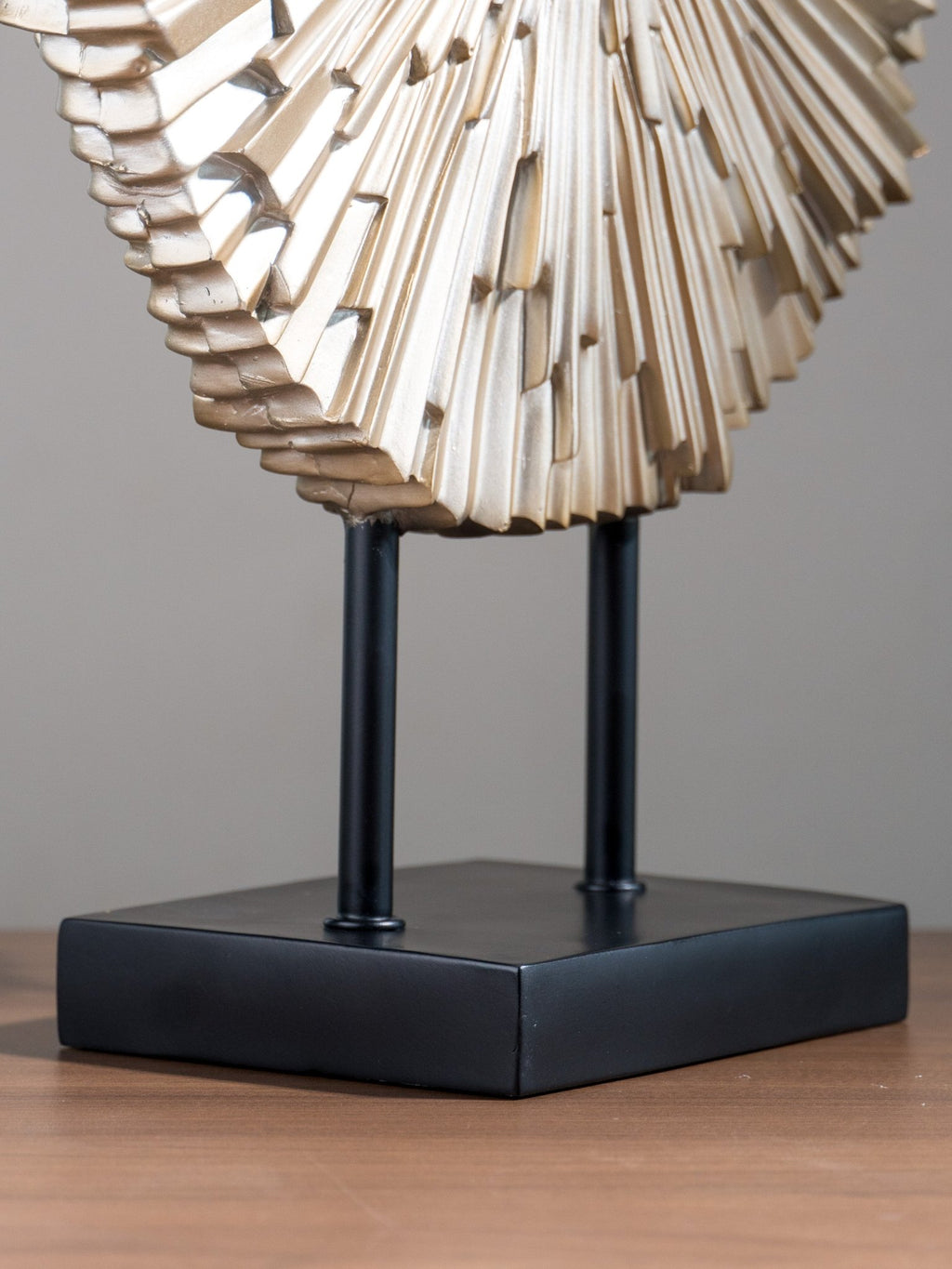 Champagne Gold Sunburst Disc Sculpture Set on Stand - The Golden Theory