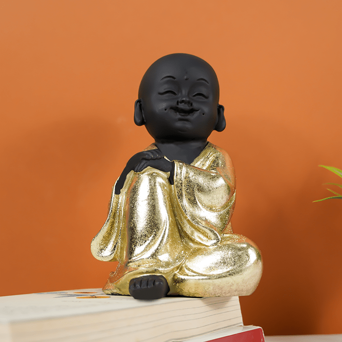 Charming Black and Gold Laughing Buddha - The Golden Theory