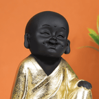 Charming Black and Gold Laughing Buddha - The Golden Theory