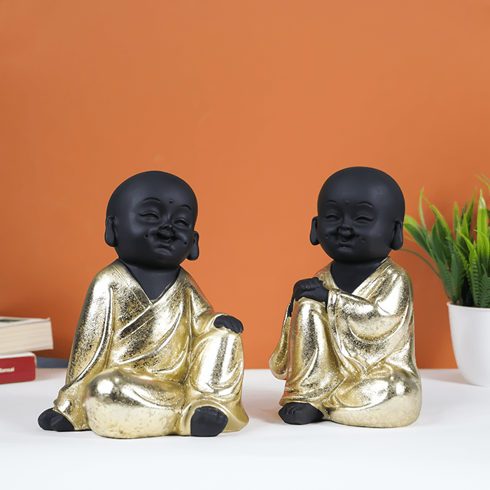 Charming Black and Gold Laughing Buddha - The Golden Theory