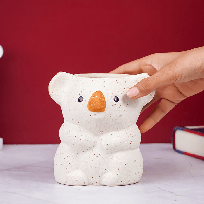Charming Speckled Ceramic Koala Planter - Large - The Golden Theory