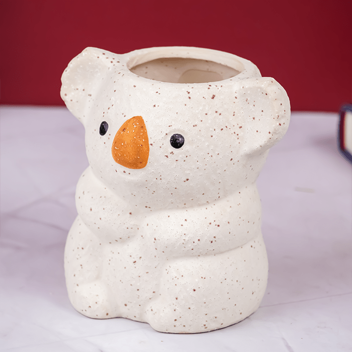 Charming Speckled Ceramic Koala Planter - Large - The Golden Theory