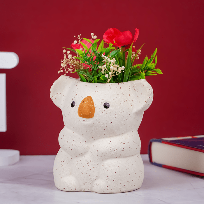 Charming Speckled Ceramic Koala Planter - Large - The Golden Theory