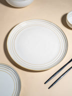Classic Ivory Ceramic Dinner Plate - The Golden Theory