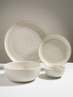 Classic Ivory Ceramic Dinner Set of 26 with Soup Bowls - The Golden Theory