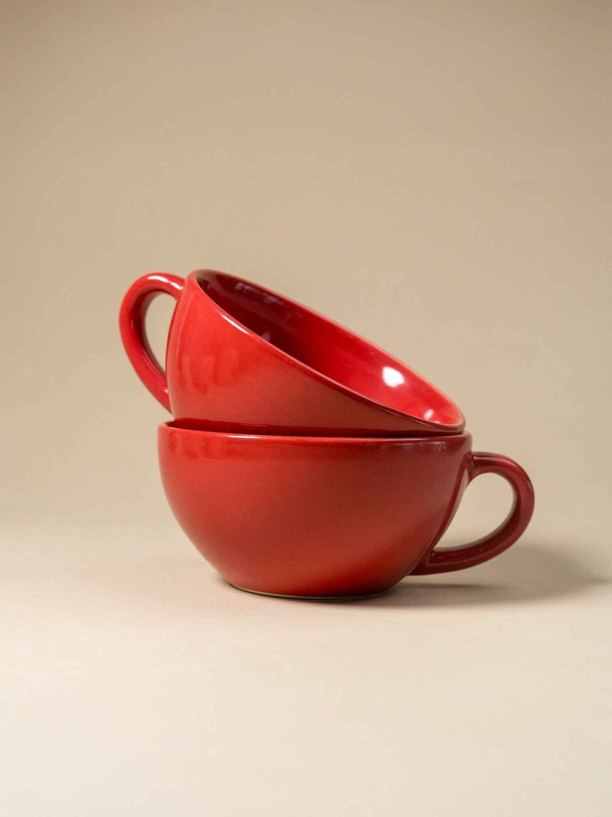 Classic Red Glossy Cappuccino Cup