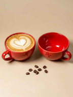 Classic Red Glossy Cappuccino Cup