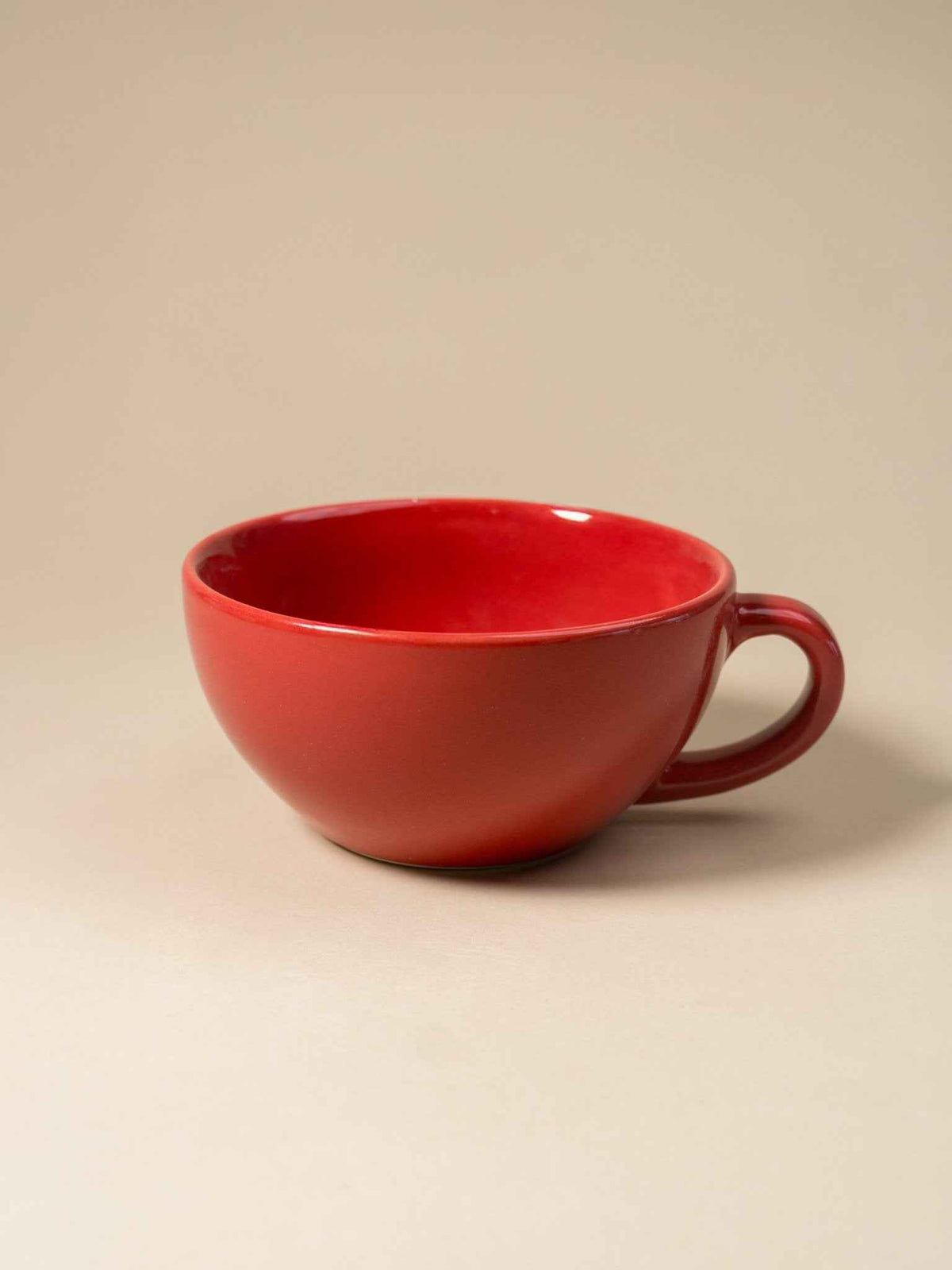 Classic Red Glossy Cappuccino Cup