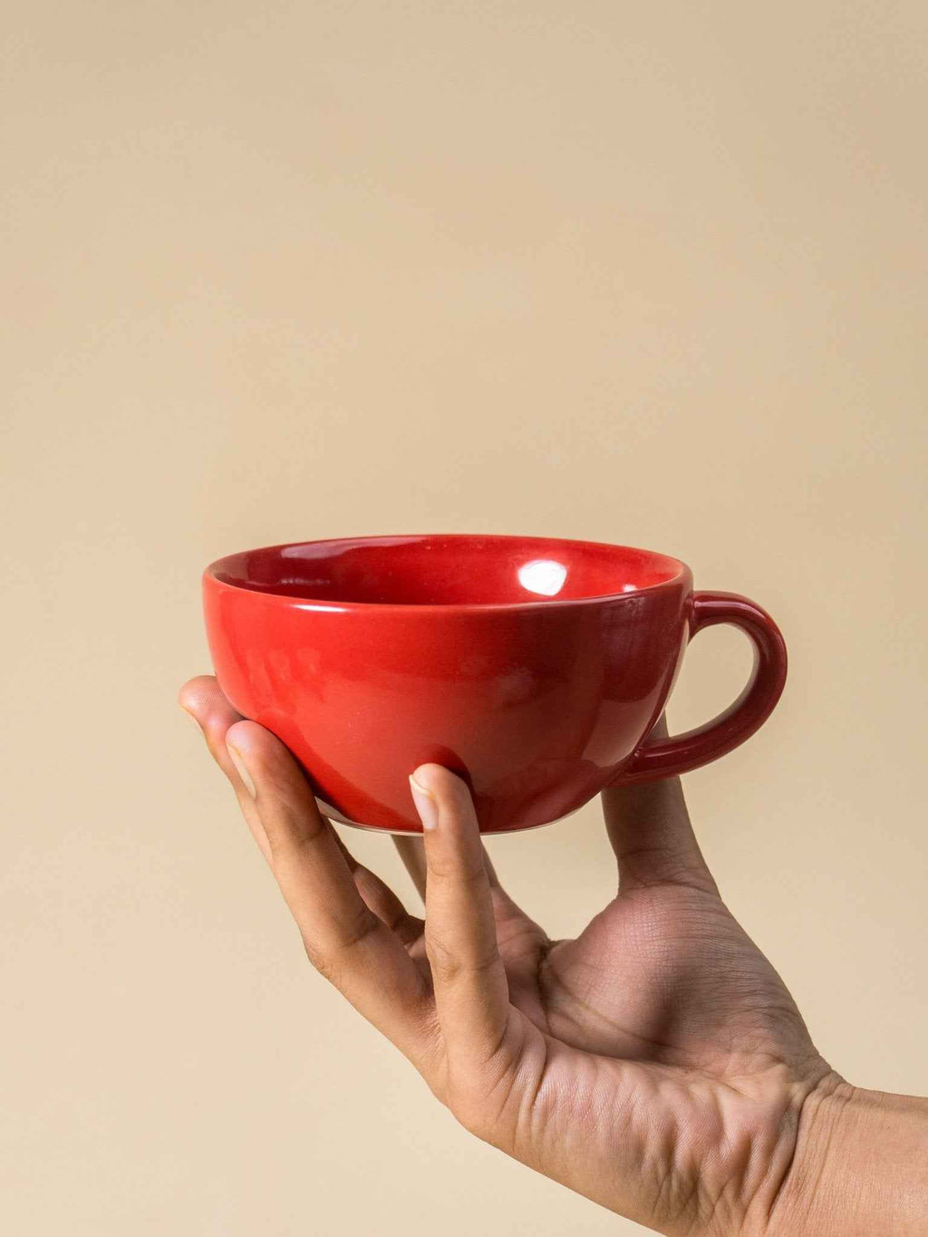 Classic Red Glossy Cappuccino Cup