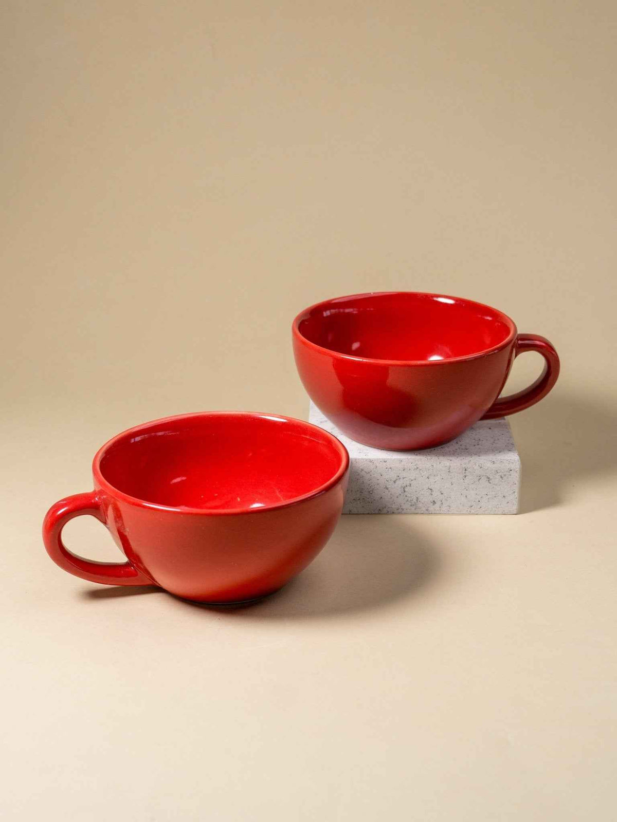 Classic Red Glossy Cappuccino Cup