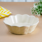 Classic White Ceramic Bowl with Scalloped Edges - Large - The Golden Theory