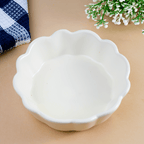 Classic White Ceramic Bowl with Scalloped Edges - Small - The Golden Theory