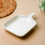 Classic White Ceramic Platter with Handle - The Golden Theory