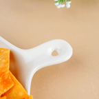 Classic White Ceramic Platter with Handle - The Golden Theory