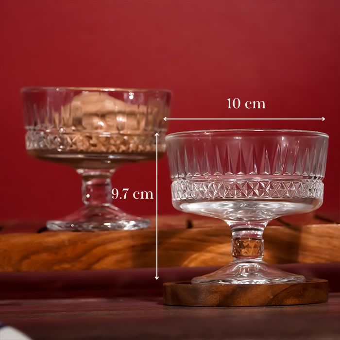 Clear Crystal Dessert Cups Set of 6 - The Golden Theory