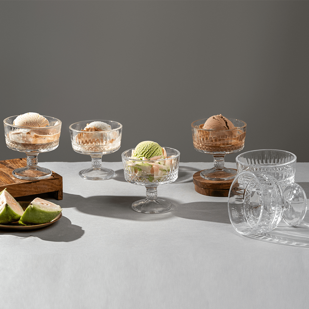 Clear Crystal Dessert Cups Set of 6 - The Golden Theory