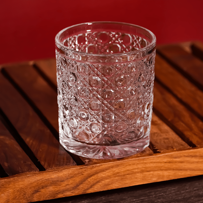 Clear Modern Geometric Pattern Whiskey Glasses - Set of 6 - The Golden Theory