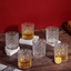 Clear Modern Geometric Pattern Whiskey Glasses - Set of 6 - The Golden Theory
