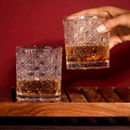 Clear Modern Geometric Pattern Whiskey Glasses - Set of 6 - The Golden Theory