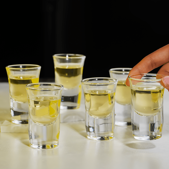 Clear Tall Shot Glasses - Set of 6 - The Golden Theory Main image