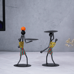 Colorful Tribal Candle Holder Figurines - The Golden Theory