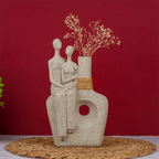 Contemporary Beige Abstract Couple Vase - The Golden Theory