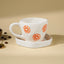 Cream Ceramic Cup with Orange Slice Motif - The Golden Theory