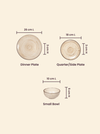 Cream Ceramic Spiral Dinner Set - Set of 18 - The Golden Theory