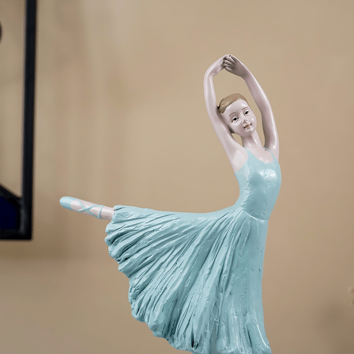 Dancing Aqua Blue Ballerina Figurine - The Golden Theory