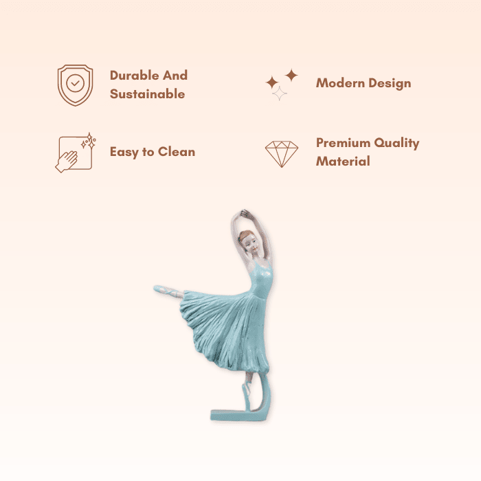 Dancing Aqua Blue Ballerina Figurine - The Golden Theory
