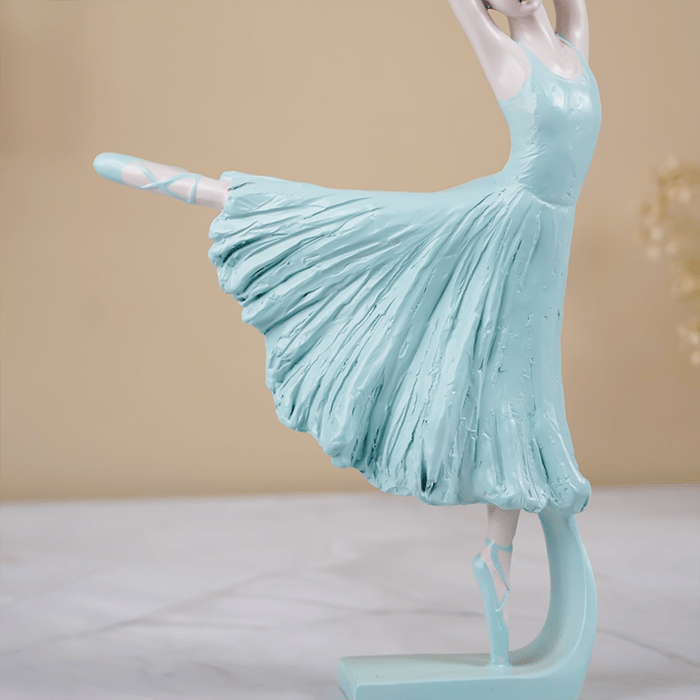 Dancing Aqua Blue Ballerina Figurine - The Golden Theory