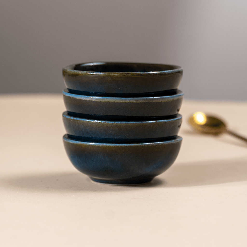 Dark Blue Glazed Dipping Bowls - The Golden Theory