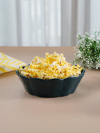 Deep Blue Ceramic Bowl with Scalloped Edges - Large - The Golden Theory