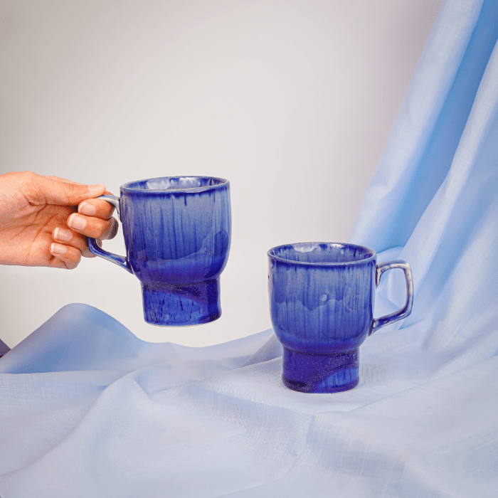 Deep Blue Glaze Ceramic Mug - The Golden Theory
