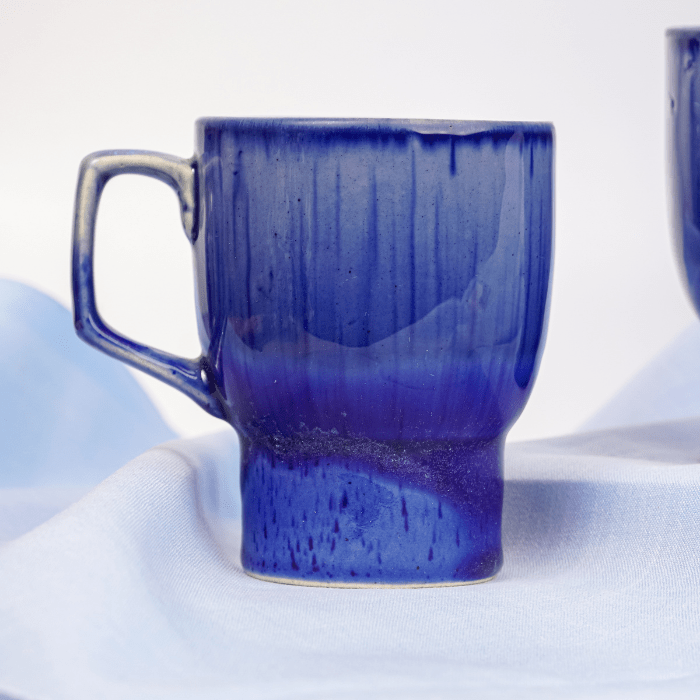 Deep Blue Glaze Ceramic Mug - The Golden Theory