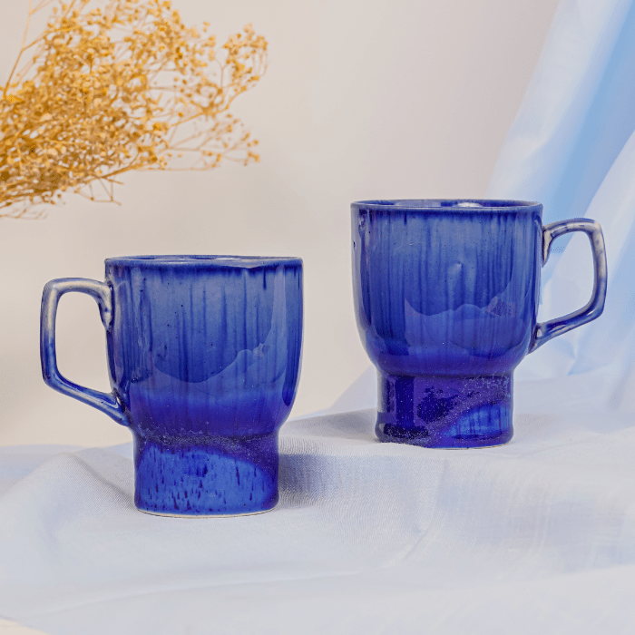 Deep Blue Glaze Ceramic Mug - The Golden Theory