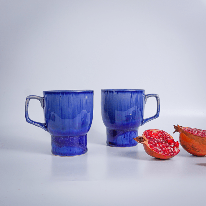 Deep Blue Glaze Ceramic Mug - The Golden Theory