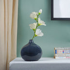 Deep Blue Glossy Teardrop Vase - The Golden Theory