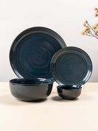 Deep Indigo Ceramic Dinner Set of 20 - The Golden Theory