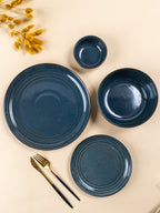 Deep Indigo Ceramic Dinner Set of 20 - The Golden Theory